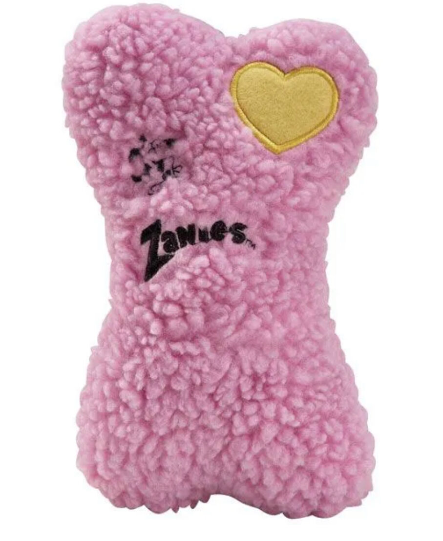 Zanies Pink Squeaker Embroidered Heart Toy