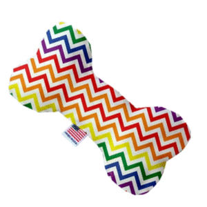 Rainbow Chevron 6 inch Dog Bone with Squeaker